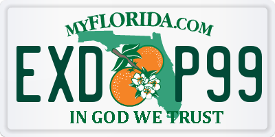 FL license plate EXDP99