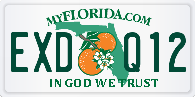 FL license plate EXDQ12