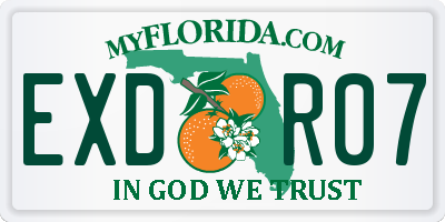 FL license plate EXDR07