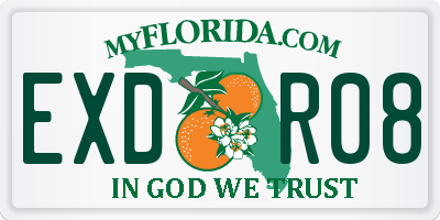 FL license plate EXDR08