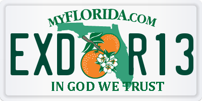 FL license plate EXDR13