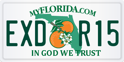FL license plate EXDR15