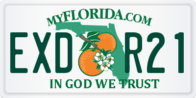 FL license plate EXDR21