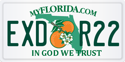 FL license plate EXDR22