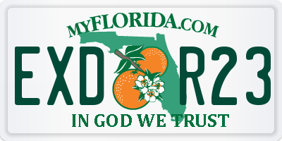 FL license plate EXDR23
