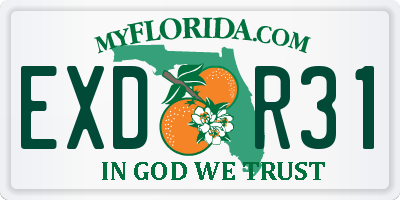 FL license plate EXDR31