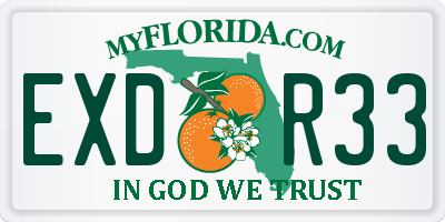 FL license plate EXDR33