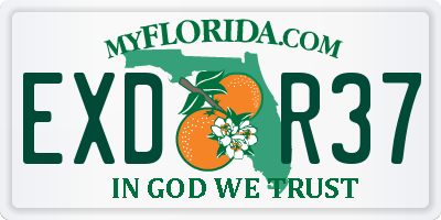 FL license plate EXDR37