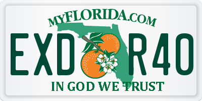FL license plate EXDR40