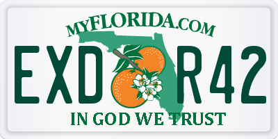 FL license plate EXDR42