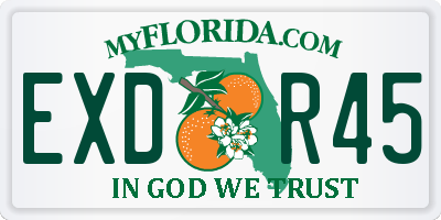 FL license plate EXDR45