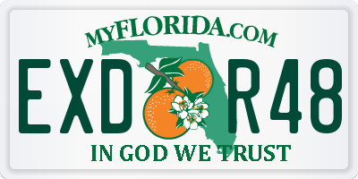 FL license plate EXDR48