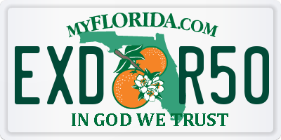 FL license plate EXDR50