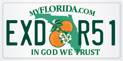 FL license plate EXDR51
