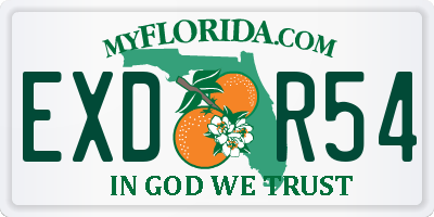 FL license plate EXDR54