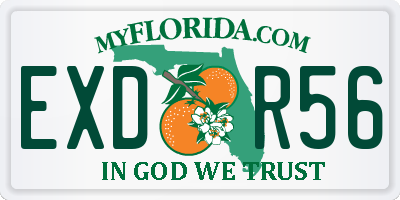 FL license plate EXDR56
