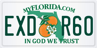 FL license plate EXDR60