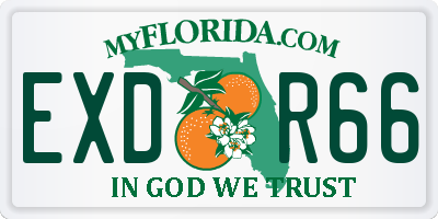 FL license plate EXDR66