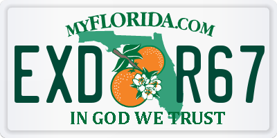 FL license plate EXDR67