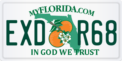 FL license plate EXDR68