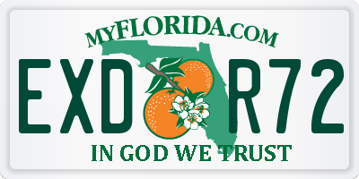 FL license plate EXDR72
