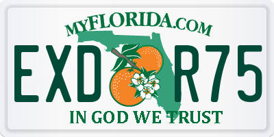 FL license plate EXDR75