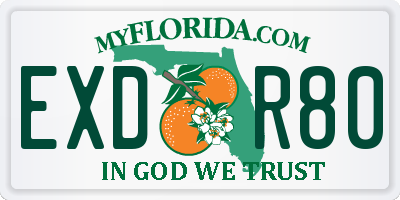 FL license plate EXDR80