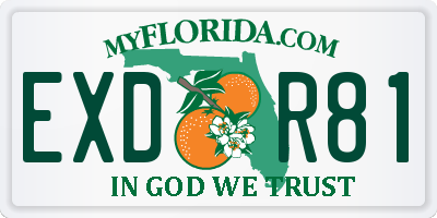 FL license plate EXDR81