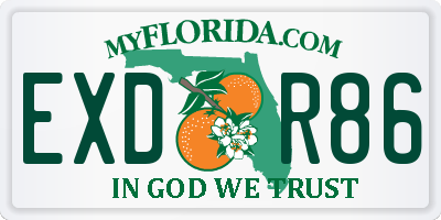 FL license plate EXDR86