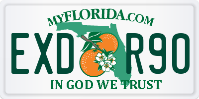 FL license plate EXDR90