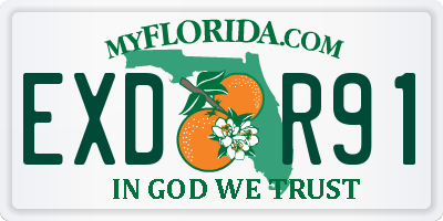FL license plate EXDR91