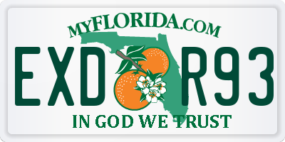 FL license plate EXDR93
