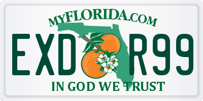 FL license plate EXDR99