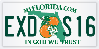 FL license plate EXDS16