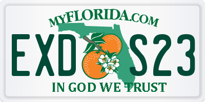 FL license plate EXDS23