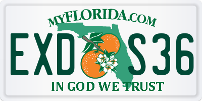 FL license plate EXDS36