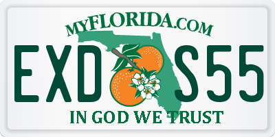 FL license plate EXDS55