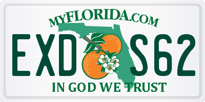 FL license plate EXDS62