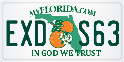 FL license plate EXDS63