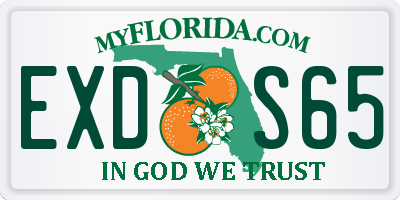 FL license plate EXDS65