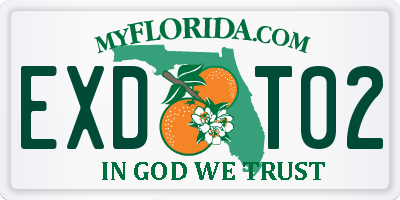 FL license plate EXDT02