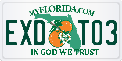 FL license plate EXDT03