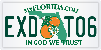 FL license plate EXDT06