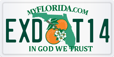 FL license plate EXDT14
