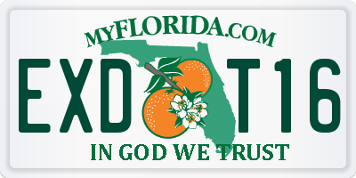 FL license plate EXDT16