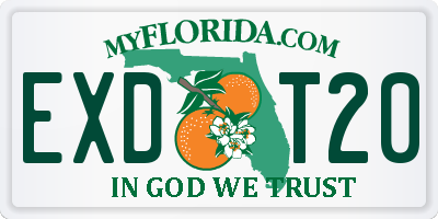 FL license plate EXDT20