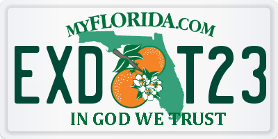 FL license plate EXDT23