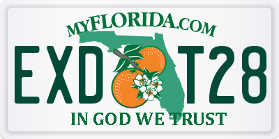 FL license plate EXDT28