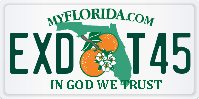 FL license plate EXDT45