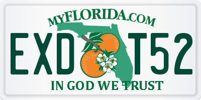 FL license plate EXDT52